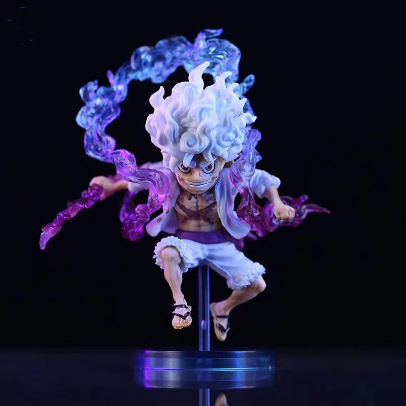 10cm Mini One Piece Battle Luffy Gear 5 Action Figure Nika Statue Anime Figurine Pvc Model Doll Collection Toy Gift Kids