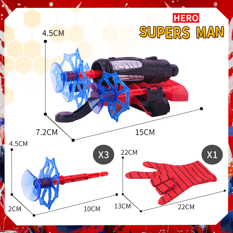 Disney Spiderman Hulk Hero Supers Man Figure Kids Plastic Cosplay Glove Launcher Set Hero Launcher Wrist Set Funny Toys Boy Gift