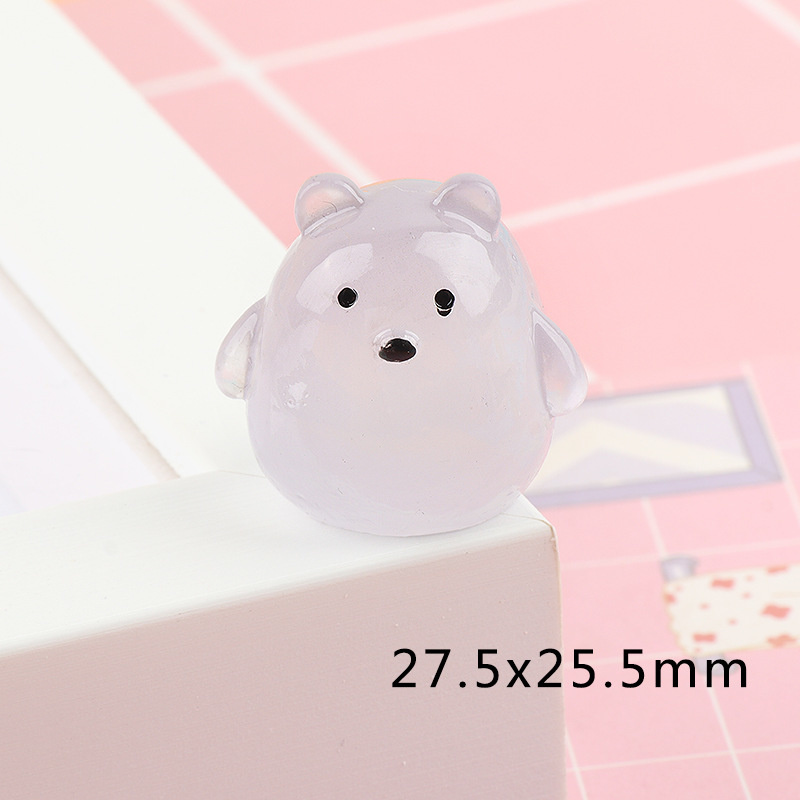 Nightlight Bear Polar Bear Figures Miniature Dollhouse Luminous Resin Artificial Kid Mini Pretend Play Toy Garden Statues Decor