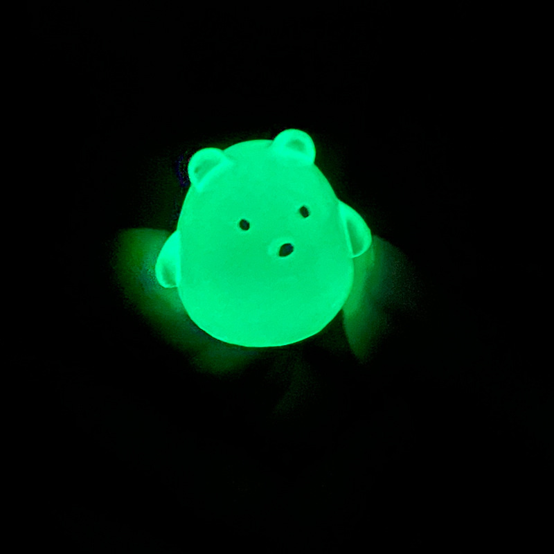 Nightlight Bear Polar Bear Figures Miniature Dollhouse Luminous Resin Artificial Kid Mini Pretend Play Toy Garden Statues Decor