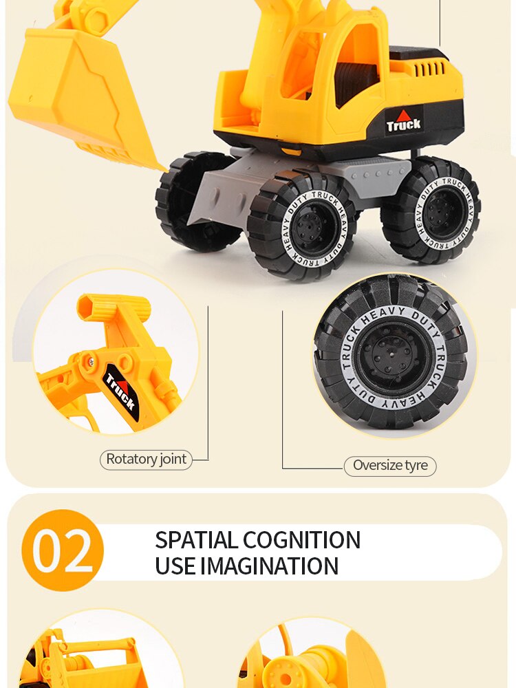 Excavator Dump Truck Model Toy Engineering Vehicle Set .Construction Fleet Toddler Early Education Construction Vehicles Toys