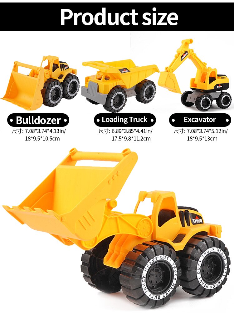 Excavator Dump Truck Model Toy Engineering Vehicle Set .Construction Fleet Toddler Early Education Construction Vehicles Toys