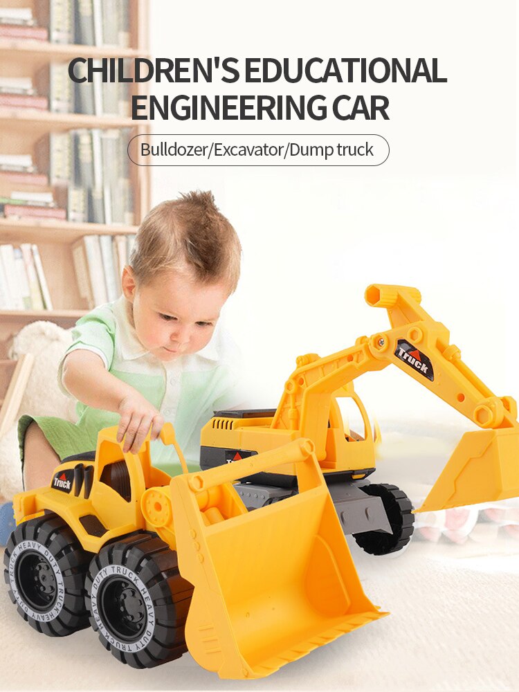 Excavator Dump Truck Model Toy Engineering Vehicle Set .Construction Fleet Toddler Early Education Construction Vehicles Toys