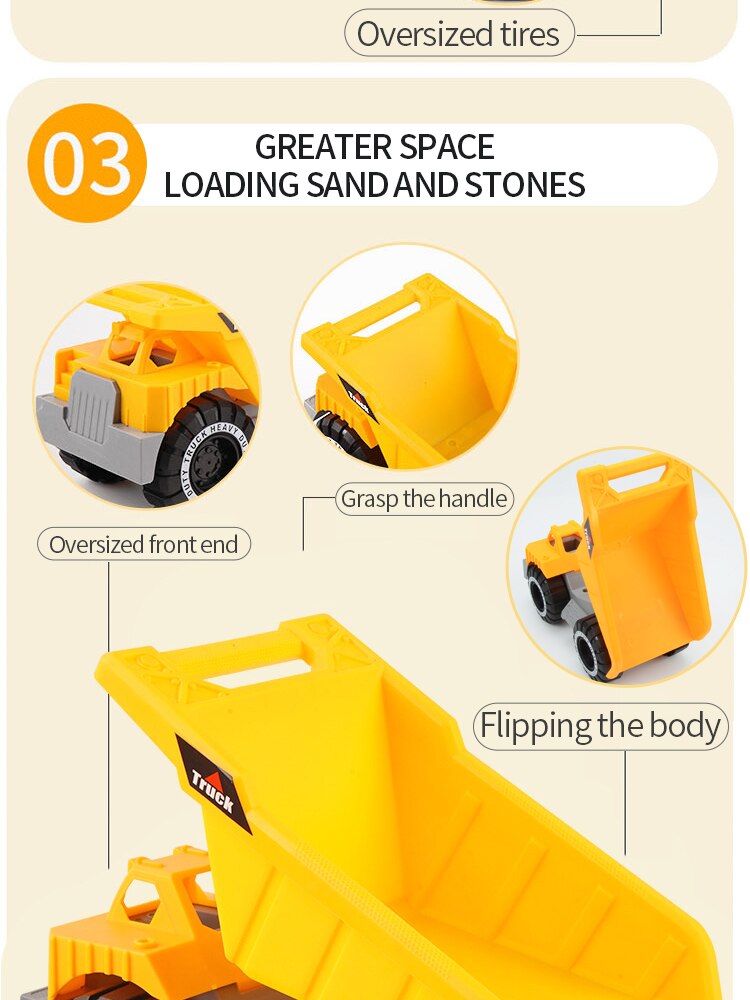 Excavator Dump Truck Model Toy Engineering Vehicle Set .Construction Fleet Toddler Early Education Construction Vehicles Toys