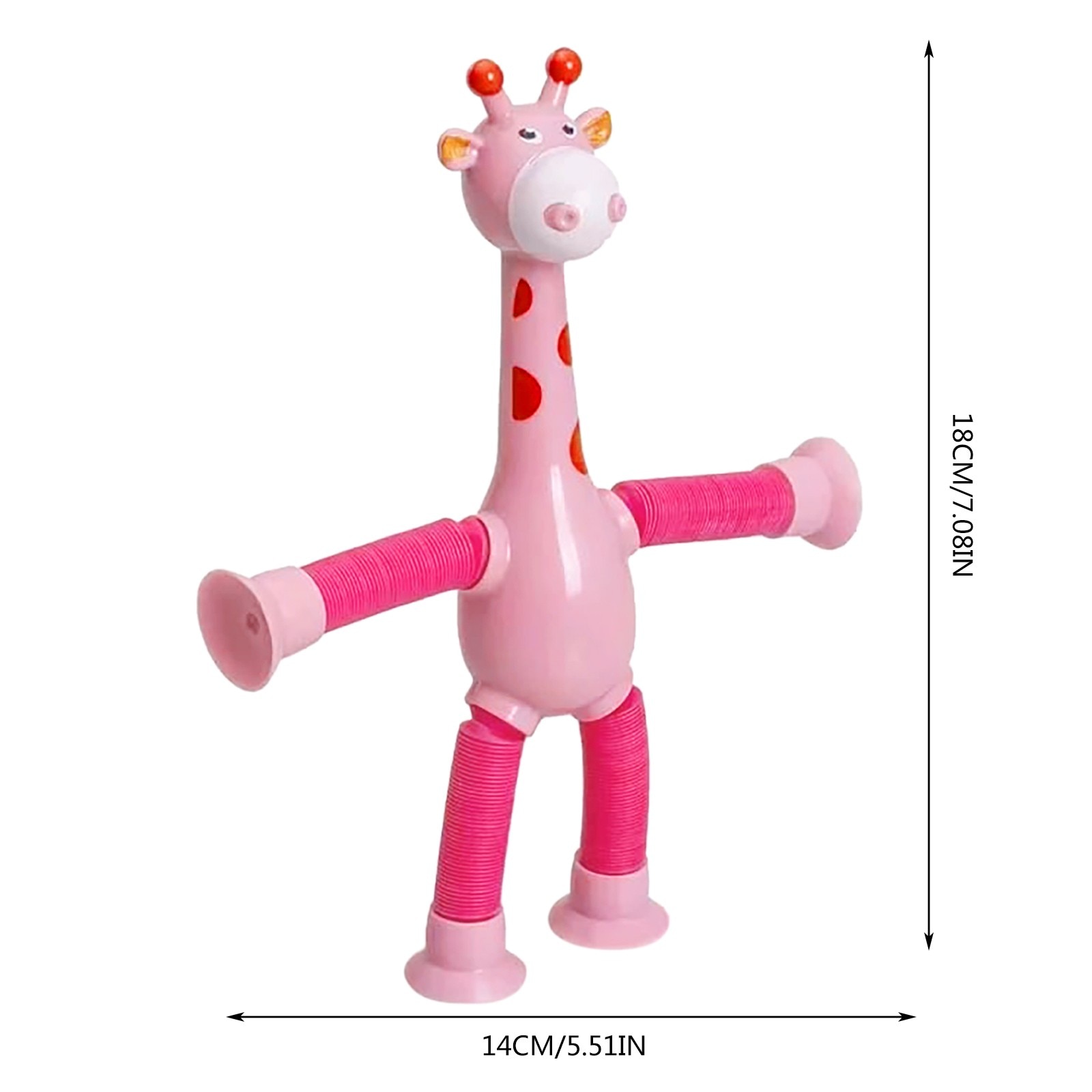 Stretch Tube Giraffe Puzzle Toy Novelty Decompression Toy Cartoon Suction Cup Telescopic Giraffe Variety Shape Luminous