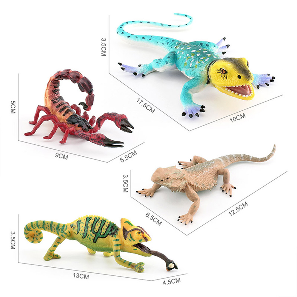 Simulation Reptile Animals Lizard Phrynosoma Chameleon Scorpion Action Figures Bearded Dragon Miniacture For Kids Education Toys