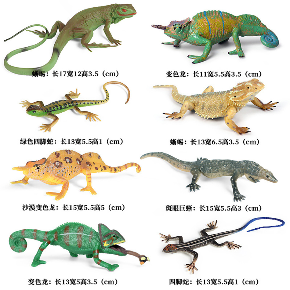 Simulation Reptile Animals Lizard Phrynosoma Chameleon Scorpion Action Figures Bearded Dragon Miniacture For Kids Education Toys