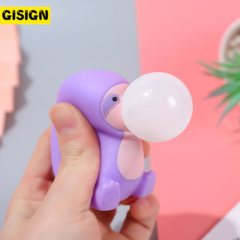 Fidget Toys Blow Spits Bubble Kawaii Squeeze Lovely Animal Soft Squishy Anti Stress Relief Kid Toy For Autism Baby Bath Toy Gift