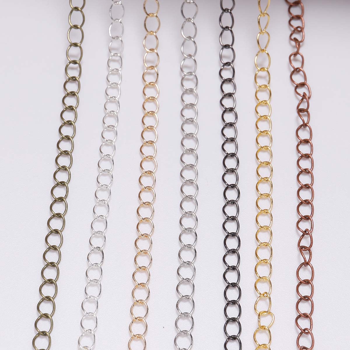 5M/lot 1.3-2.5mm Gold Rhodium Copper Bulk Fine Necklace Chain For DIY Jewelry Making Supplies chains Findings Accessories