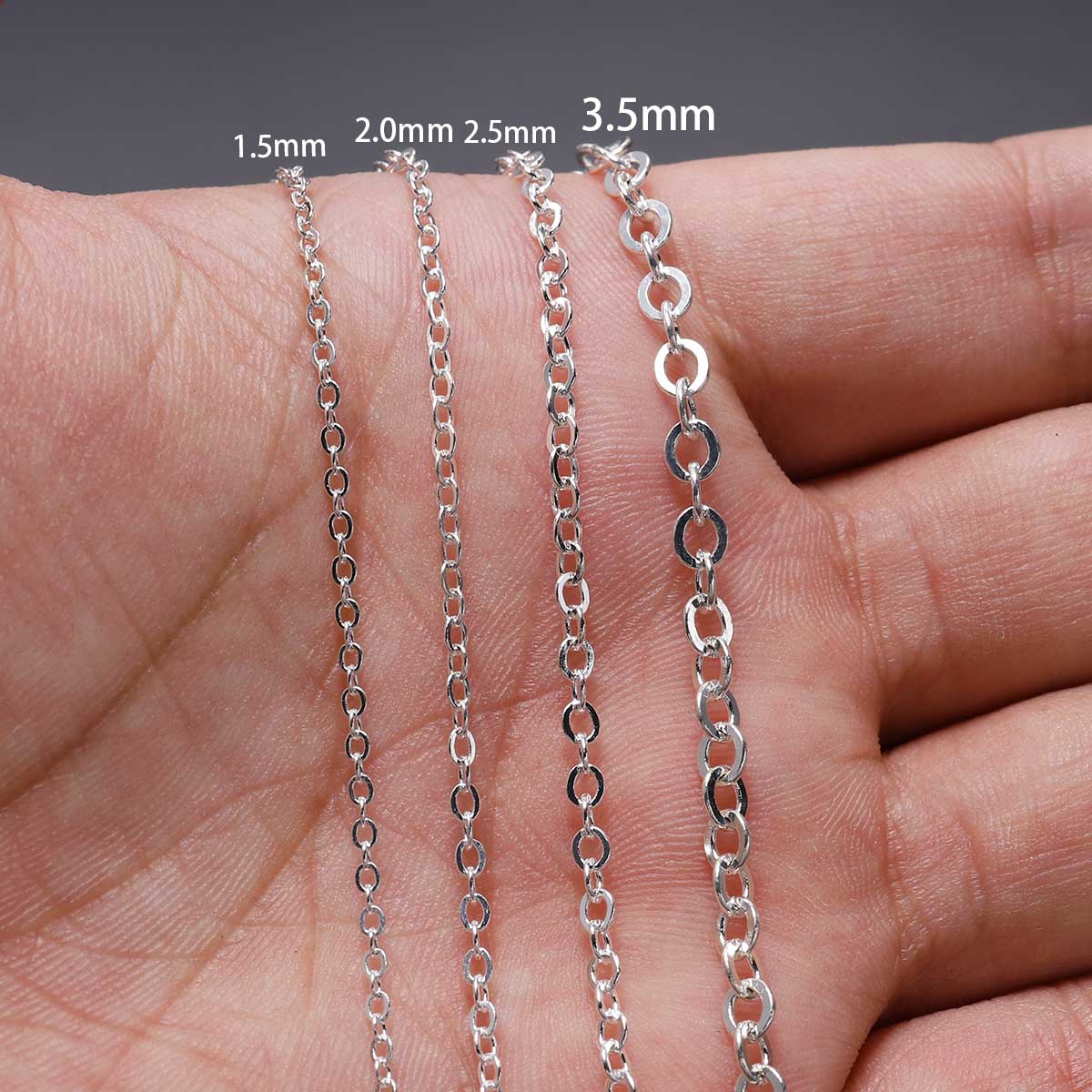 5M/lot 1.3-2.5mm Gold Rhodium Copper Bulk Fine Necklace Chain For DIY Jewelry Making Supplies chains Findings Accessories