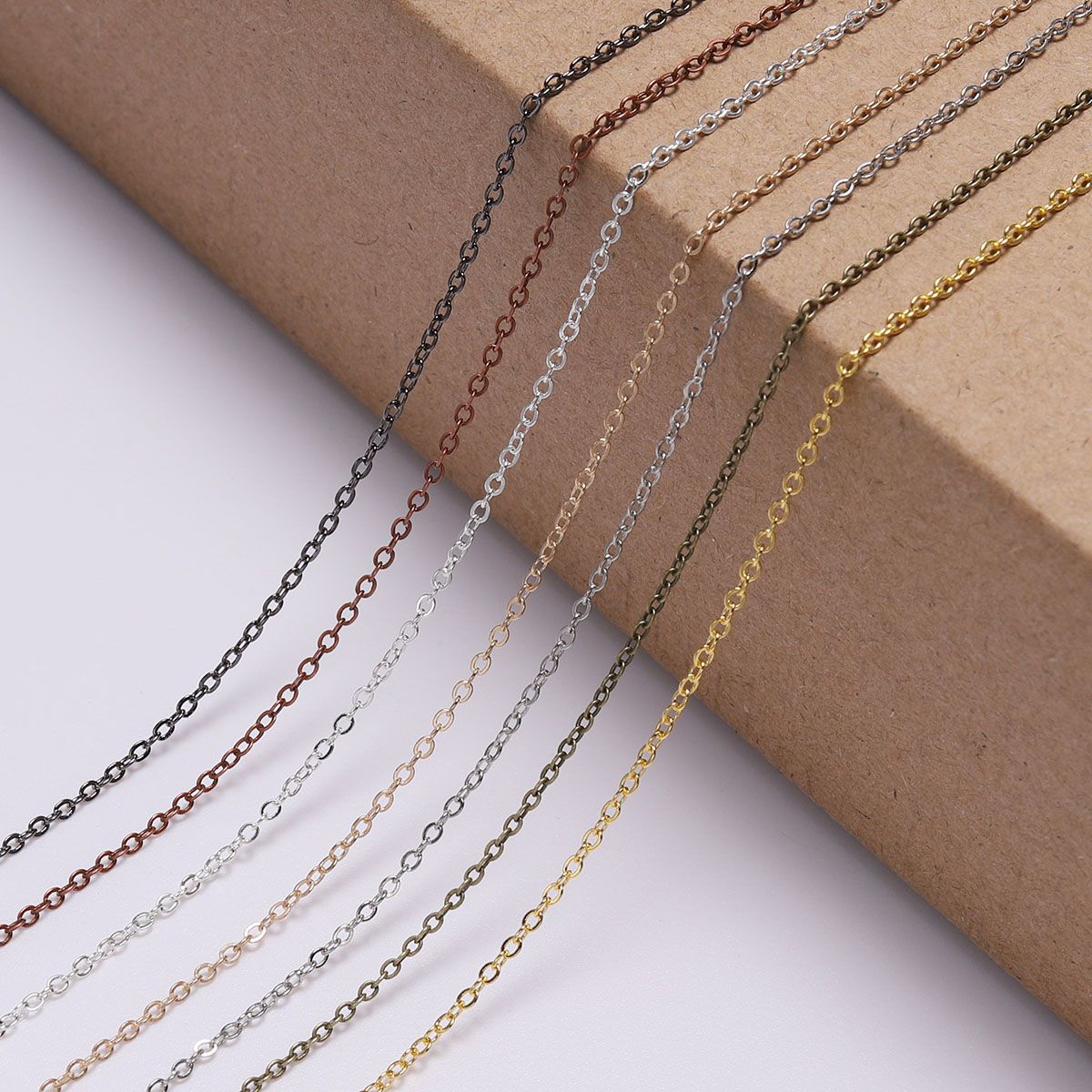 5M/lot 1.3-2.5mm Gold Rhodium Copper Bulk Fine Necklace Chain For DIY Jewelry Making Supplies chains Findings Accessories