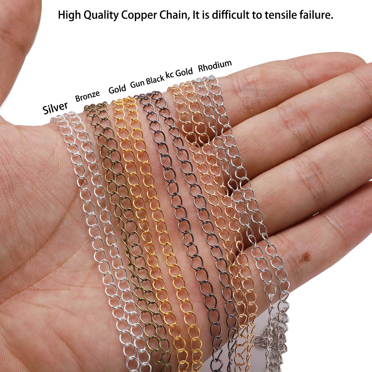 5M/lot 1.3-2.5mm Gold Rhodium Copper Bulk Fine Necklace Chain For DIY Jewelry Making Supplies chains Findings Accessories