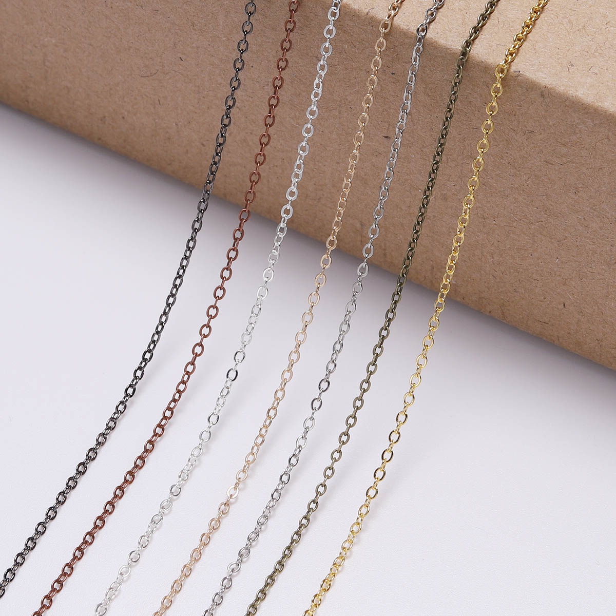 5M/lot 1.3-2.5mm Gold Rhodium Copper Bulk Fine Necklace Chain For DIY Jewelry Making Supplies chains Findings Accessories