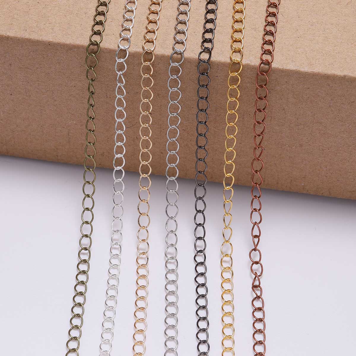 5M/lot 1.3-2.5mm Gold Rhodium Copper Bulk Fine Necklace Chain For DIY Jewelry Making Supplies chains Findings Accessories