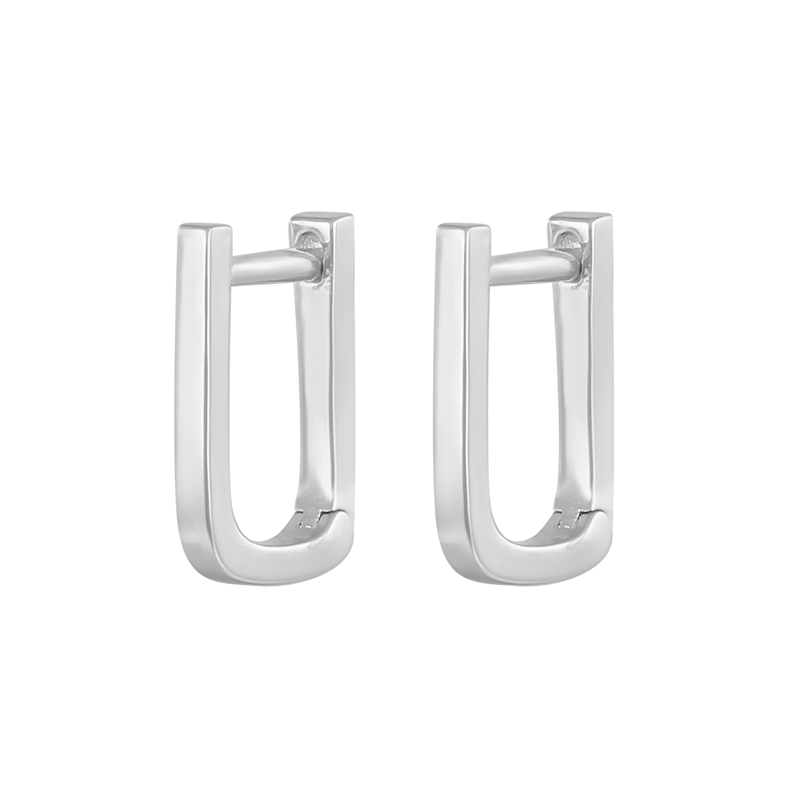 CANNER 925 Sterling Silver Square Piercing Huggie Hoop Earrings for Women Simple Cubic Zirconia Earings Fine Jewelry Pendientes