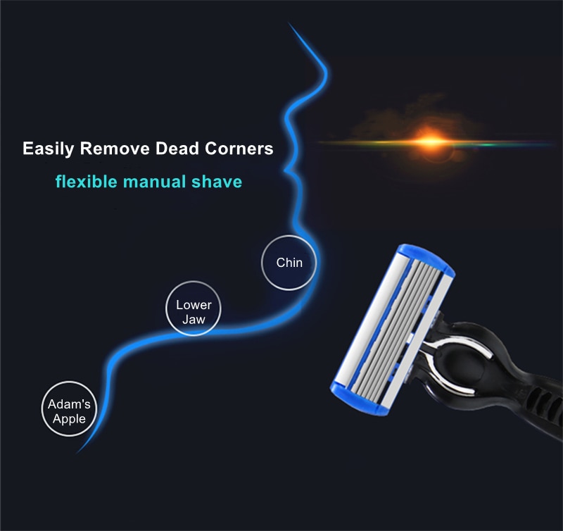 6-Layer Blades Safety Razor Fusion 6 Proglide Straight Shaver For Men Shaving Manual Machine With Blades Shave Beard Shavette