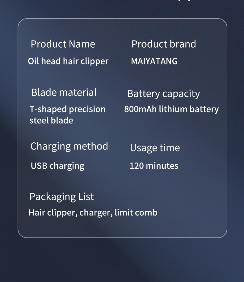 T9 household Hair clipper USB charging long life stainless steel blade Head shaving shaving household personal care Small applia