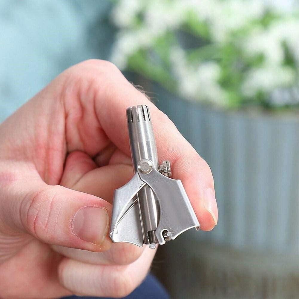 1set Men's Nose Hair Trimmer Stainless Steel Manual Trimmer Suitable For Nose Hair Razor Washable Portable Nose Hair Trimmer