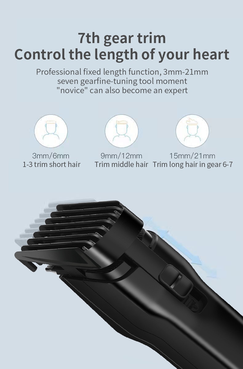 XIAOMI USB Hair Trimmer Rechargeable Hair Clipper for Men Beard Shaving Machine With LED Display Hair Cutting Machine Low Noise