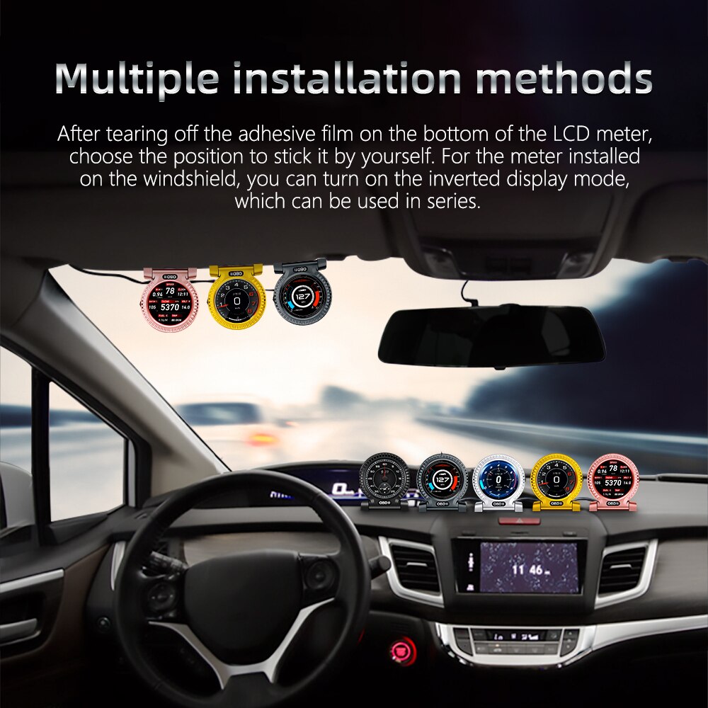 2023 New Car Head Up Display F10 HUD OBD2 Smart Digital Speedometer with Engine RPM Security Alarm Auto Electronic Accessories