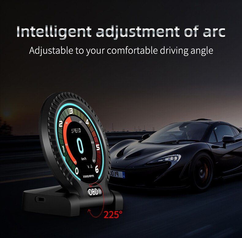 2023 New Car Head Up Display F10 HUD OBD2 Smart Digital Speedometer with Engine RPM Security Alarm Auto Electronic Accessories