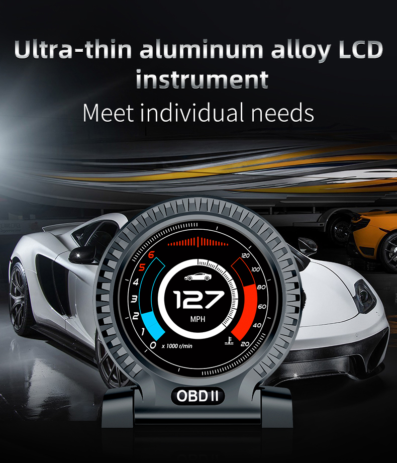 2023 New Car Head Up Display F10 HUD OBD2 Smart Digital Speedometer with Engine RPM Security Alarm Auto Electronic Accessories