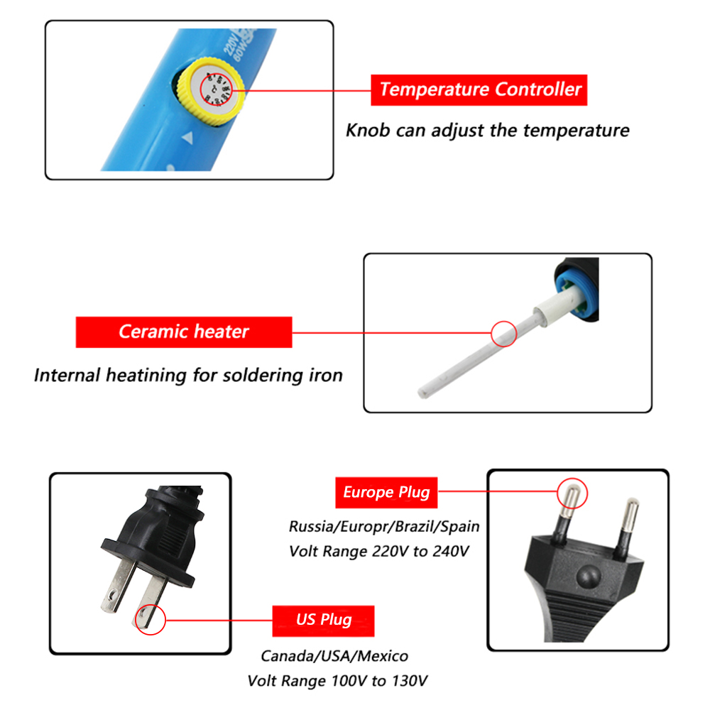 60W/80W Electric Soldering Iron Adjustable Temperature Digital Display Electronic Welding Repair Tools With Solder Tin Iron Tips