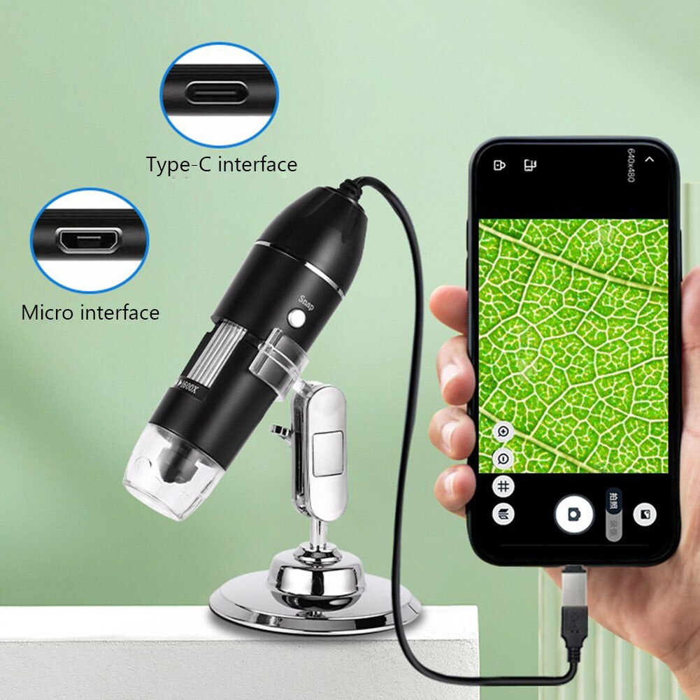 1600X Digital Microscope Camera 3in1 Type C USB Portable Electronic Microscope For Soldering LED Magnifier For Cell Phone Repair