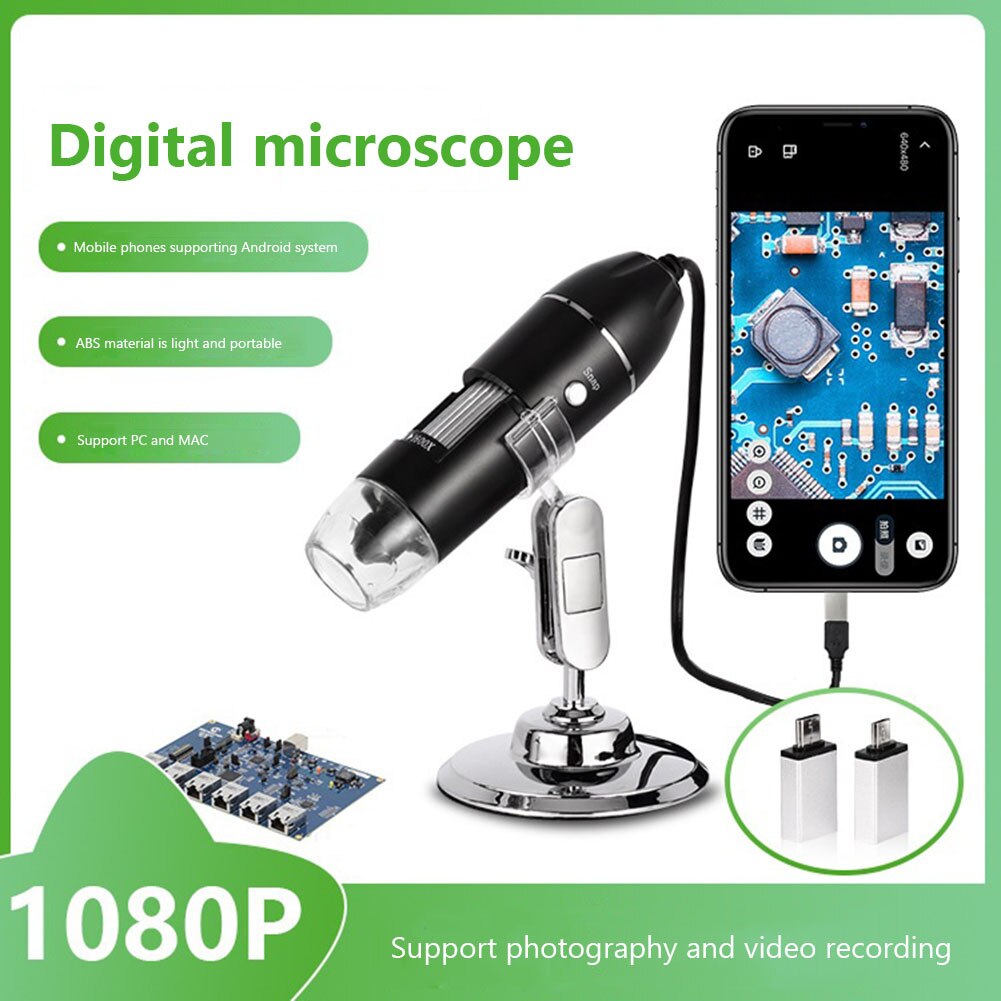 1600X Digital Microscope Camera 3in1 Type C USB Portable Electronic Microscope For Soldering LED Magnifier For Cell Phone Repair