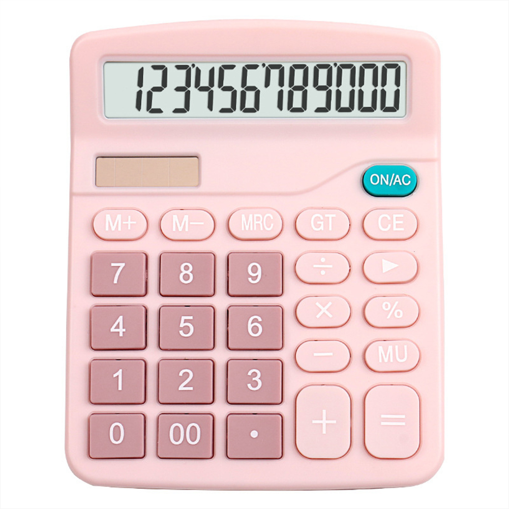 12 Digits Electronic Calculator Solar Calculator Dual Power Supply Calculator for Home Office School Financial Accounting Tools