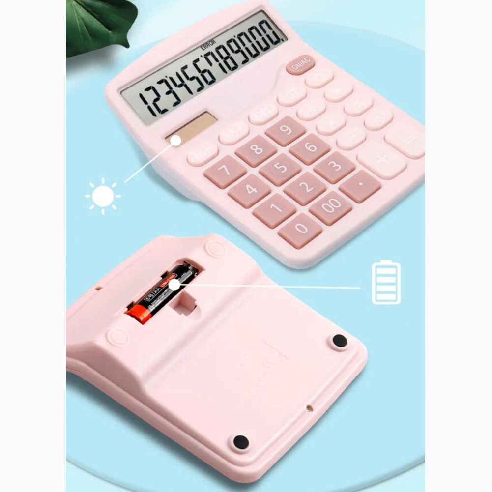 12 Digits Electronic Calculator Solar Calculator Dual Power Supply Calculator for Home Office School Financial Accounting Tools