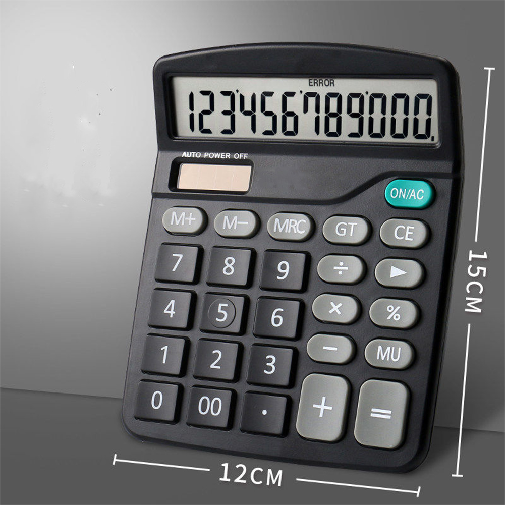 12 Digits Electronic Calculator Solar Calculator Dual Power Supply Calculator for Home Office School Financial Accounting Tools