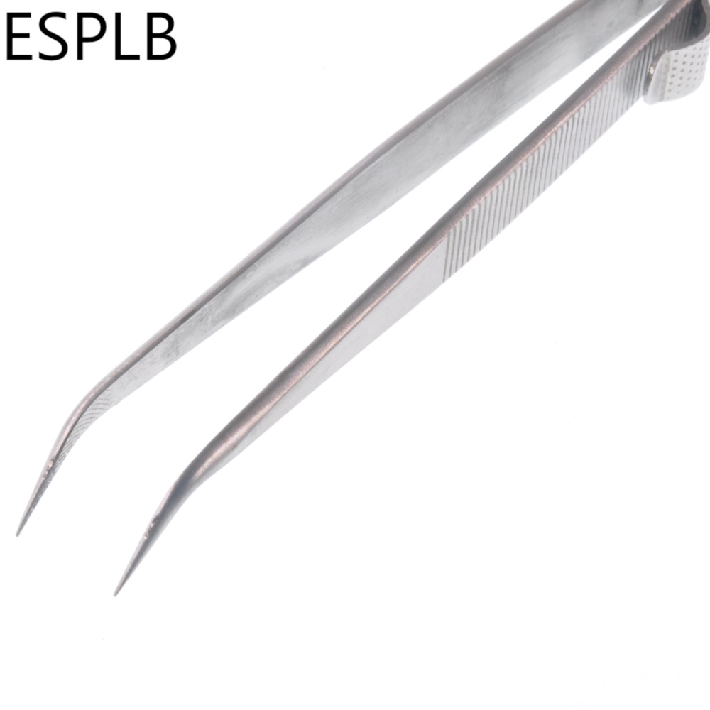 6.3'' Slide Lock Stainless Steel Presicion Adjustable Tweezers Straight/Curved Tip Anti Static Tweezers for Jewelry Electronic