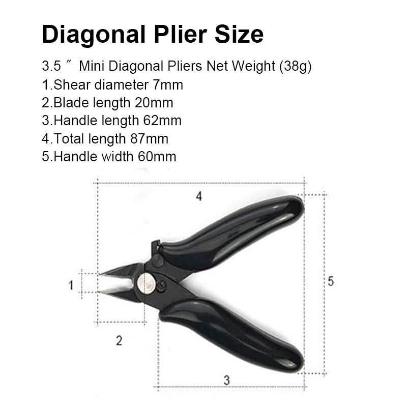 Diagonal Pliers 3.5 Inch Mini Wire Cutter Small Soft Cutting Electronic Pliers Wires Insulating Rubber Handle Model Hand Tools