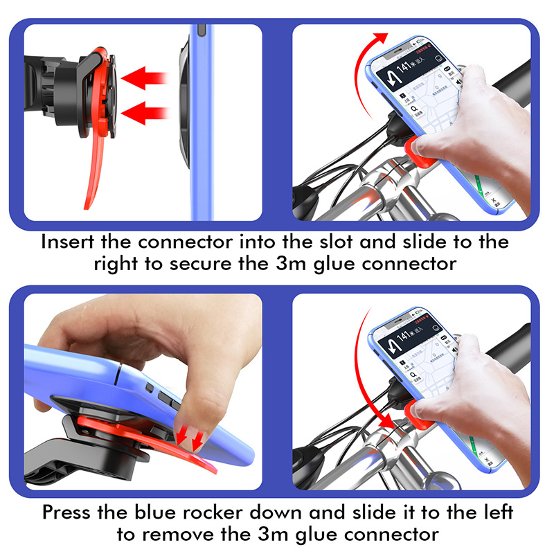 Motorcycle Bike Phone Holder Shock Absorber Modul Bracket Anti-shake Mount Stand Adapter Accessories 360° Rotatable for MTB Bike