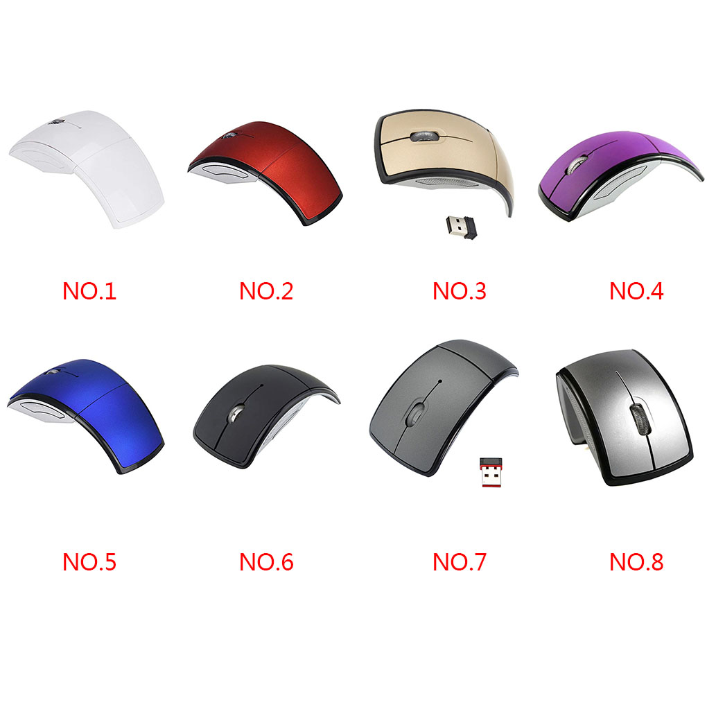 Arc 2.4G Wireless Folding Mouse Cordless Mice USB Foldable Receivers Games Computer Laptop Accessory