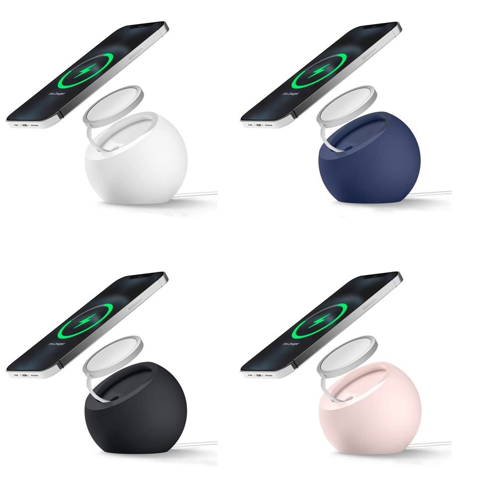 Ball Shape Magnetic Silicone Charging Desk Holder Stand for Magsafe IPhone 13 14 Pro Macsafe Charger Dock Station Accessories