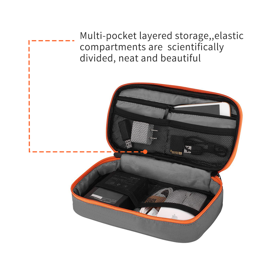 Portable Electronic Accessories Travel case,Cable Organizer Bag Gadget Carry Bag for iPad,Cables,Power,USB Flash Drive, Charger