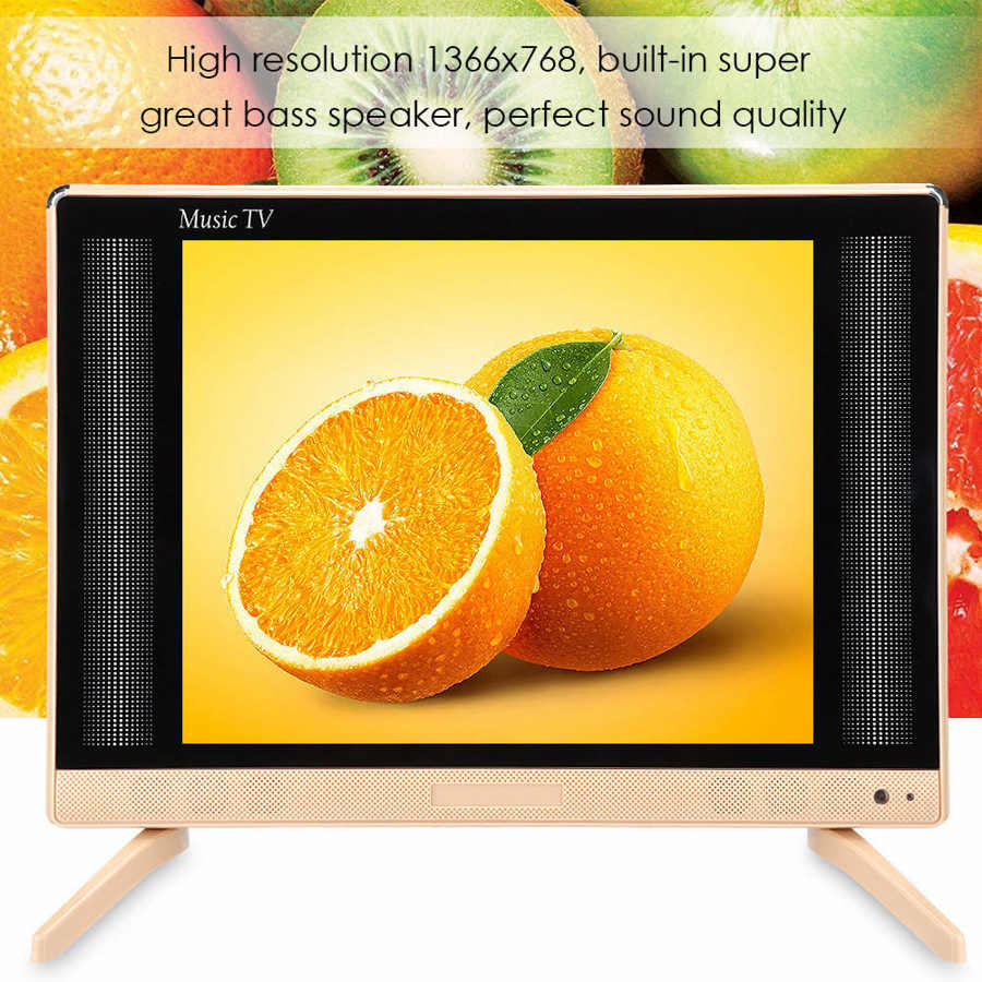 24 Inch High Definition LCD TV with Remote Controller Portable Mini Television with Bass Sound Quality AU Plug 110-240V