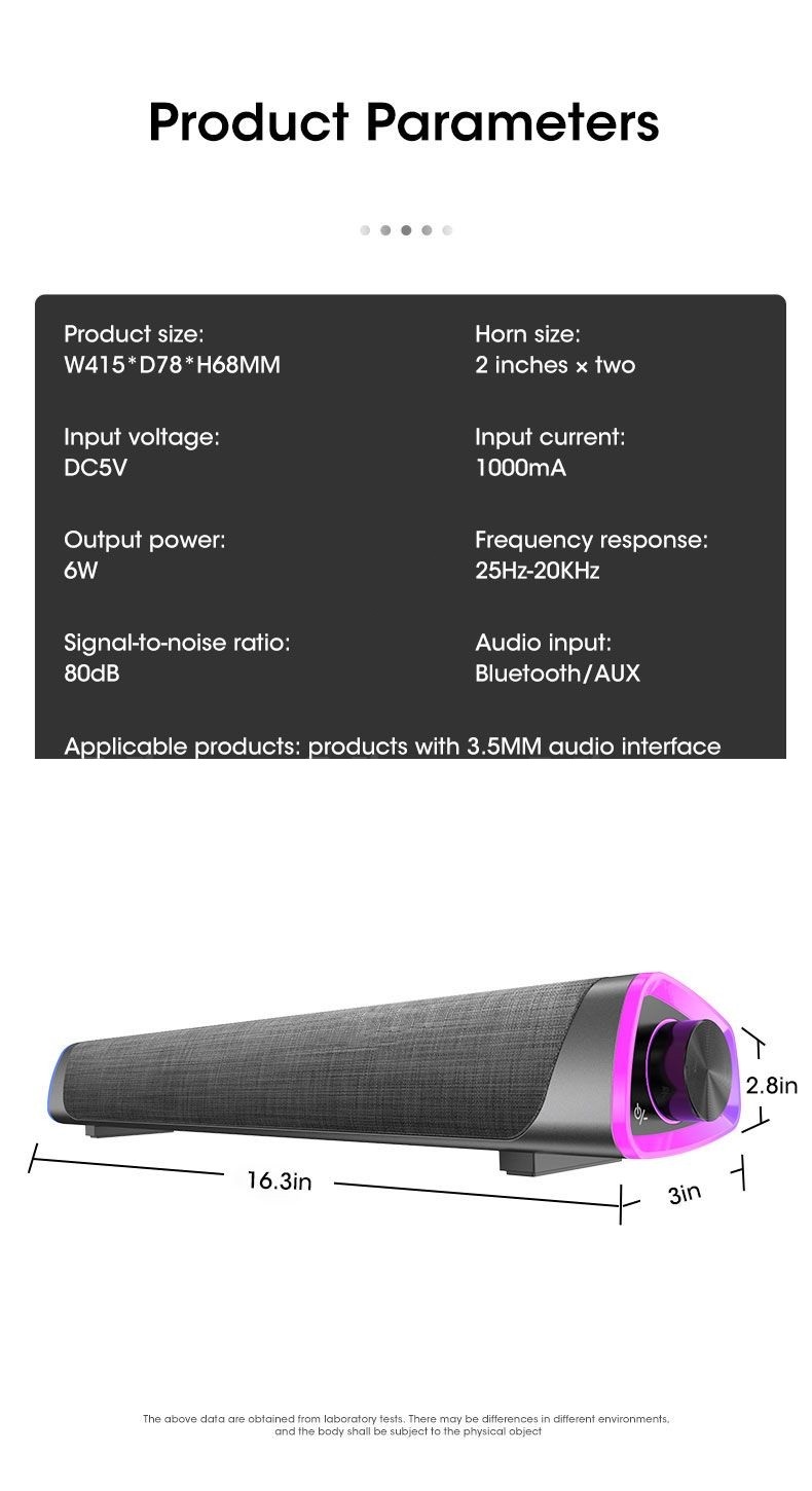 Desktop Computer Speaker Sound Bar 9D Stereo Dual Speaker Subwoofer Wired Bluetooth PC LED Player For Home Cool Macbook Laptops