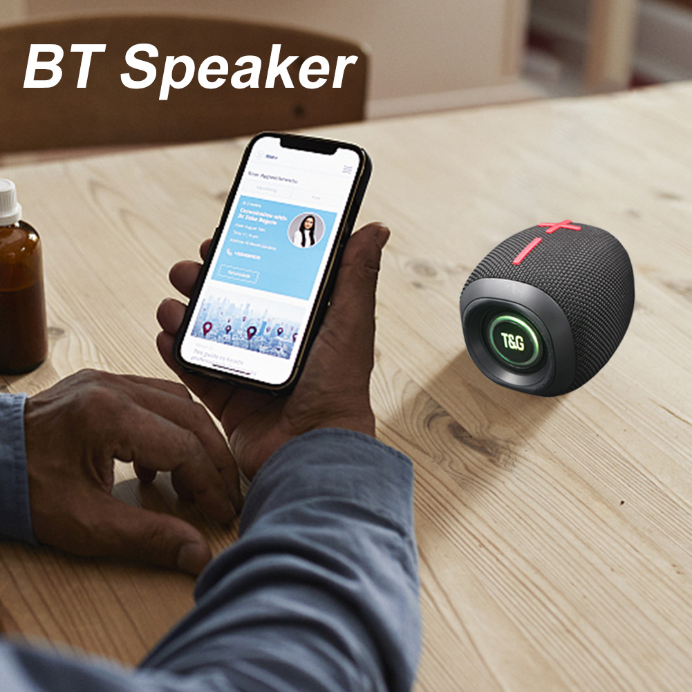 TWS Speaker 1800mAh FM Radio Portable Audio IPX5 Waterproof Support AUX Audio Input Bluetooth-Compatible 5.3 Stereo Loudspeaker