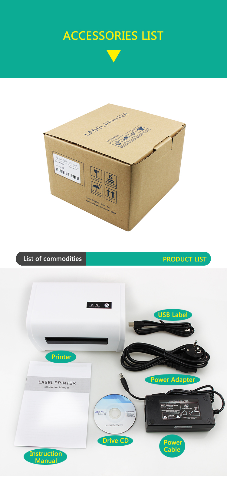 JEPOD JP-9200 4 inch Thermal Barcode Printer Label Printer Shipping Lable Printer 100*150 UPS Shipping Express Lable Printer