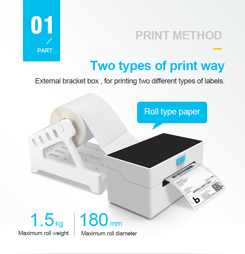 JEPOD JP-9220 High Speed Desktop Thermal Printer USB Bluetooth Label Maker Sticker Shipping Label Barcode Printer