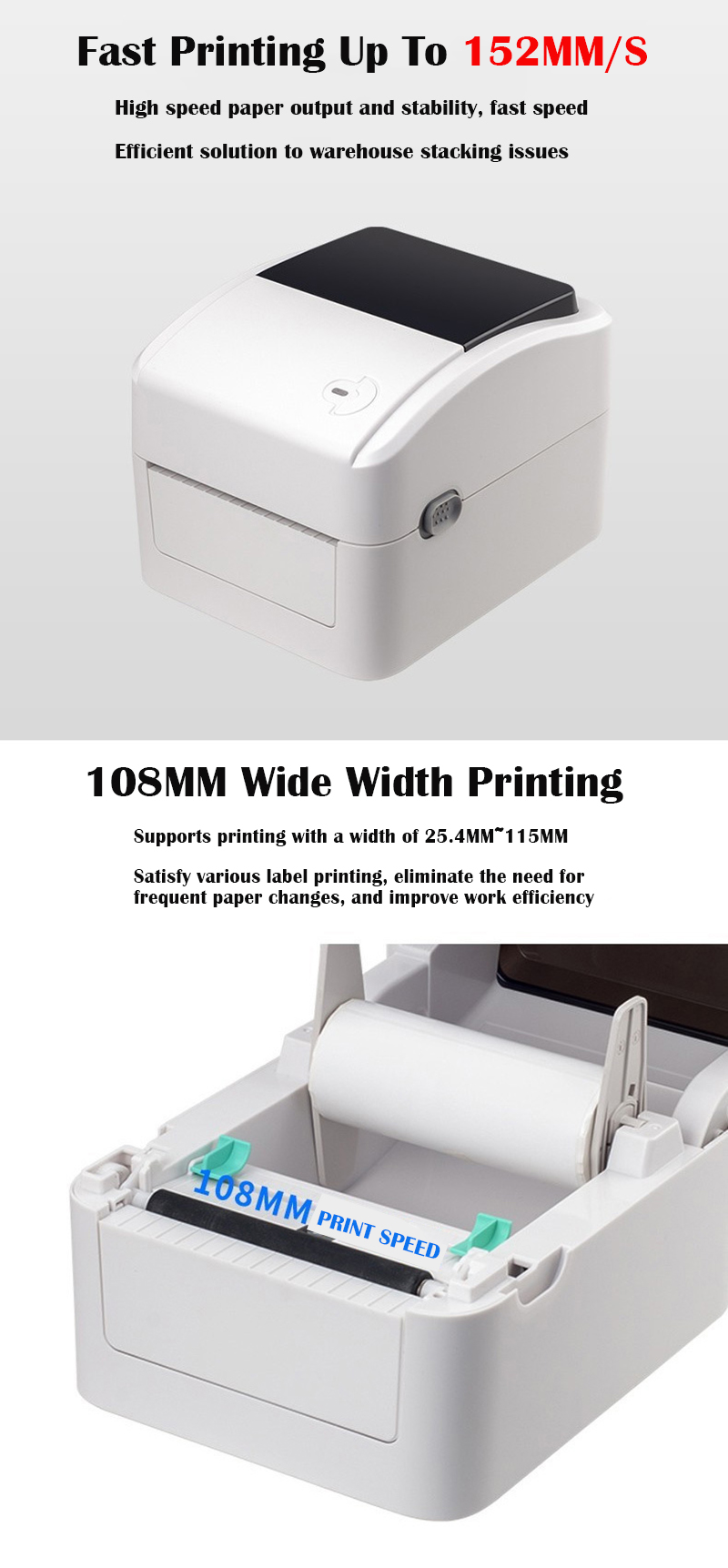 Custom 152MM/S Thermal Label/Sticker/Waybill Printer Xprinter XP-420B Barcode Paper Support QR Code for DHL Fedex EMS Express