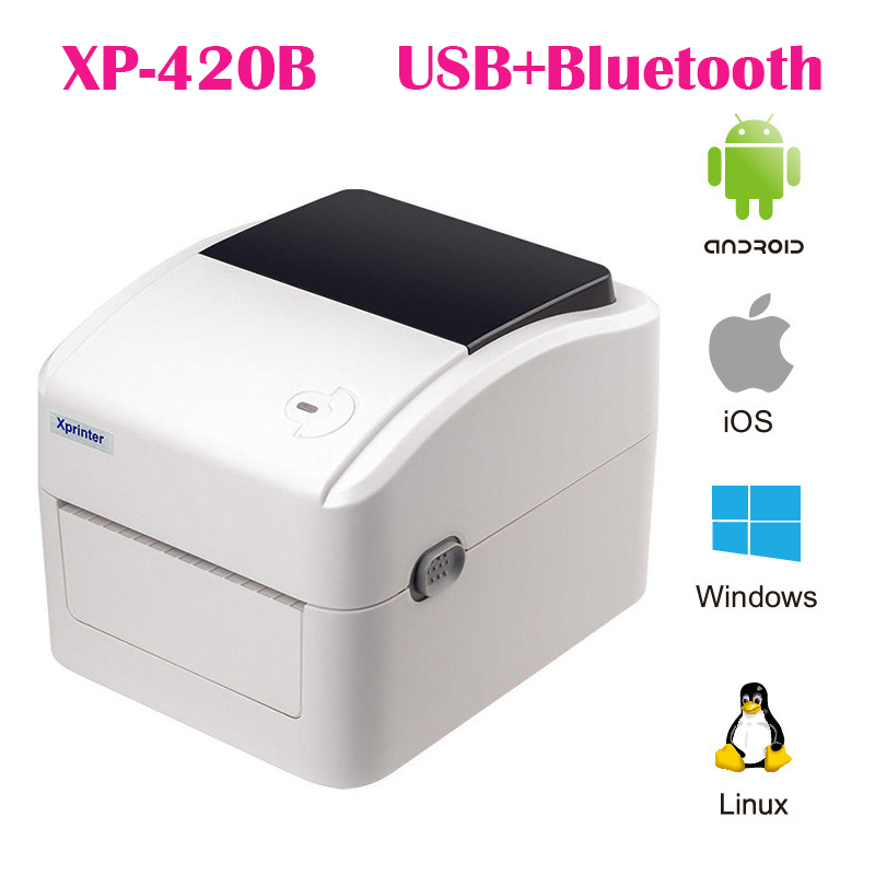 Custom 152MM/S Thermal Label/Sticker/Waybill Printer Xprinter XP-420B Barcode Paper Support QR Code for DHL Fedex EMS Express