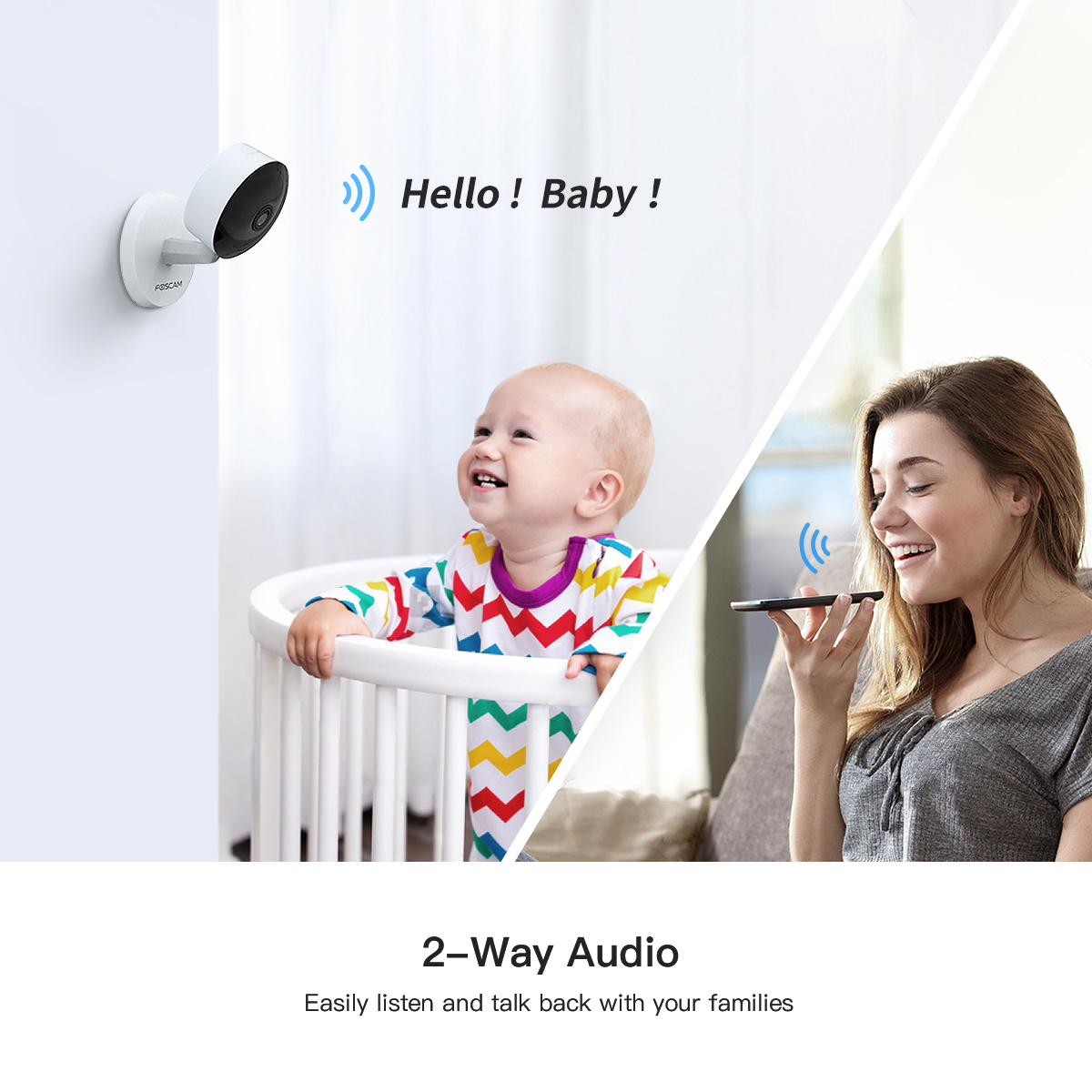 Foscam X4 4MP QHD Dual-Band Wireless Smart Home Security IP Camera with AI Human Detection One-Button Call Baby Monitor