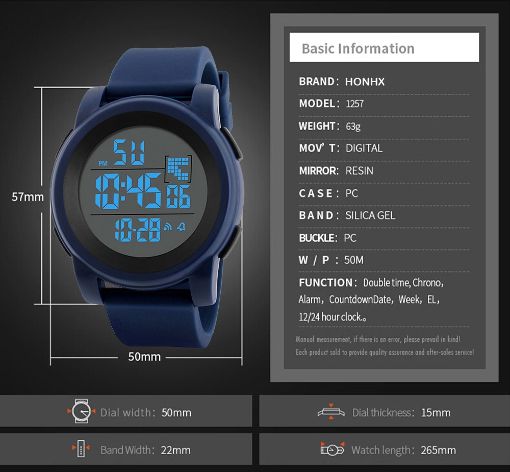 Luxury Outdoor Watch Men Analog Digital Military Sport LED Waterproof Wrist Watch Shock Function Electronic Male Wristwatches