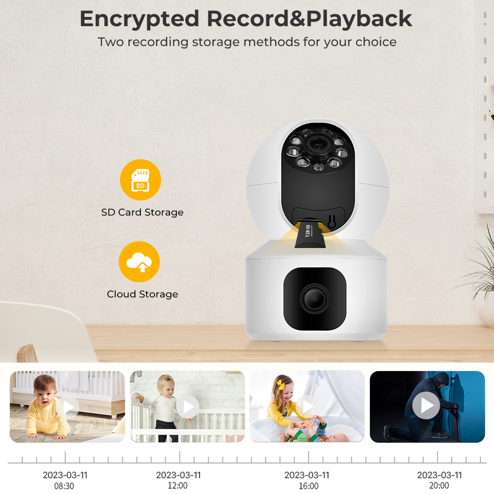 4MP 2K WIFI Camera Home Security Indoor Surveillance Camera Baby Pet Monitor Auto Tracking Dome Wireless PTZ IP Camera P2P ICsee