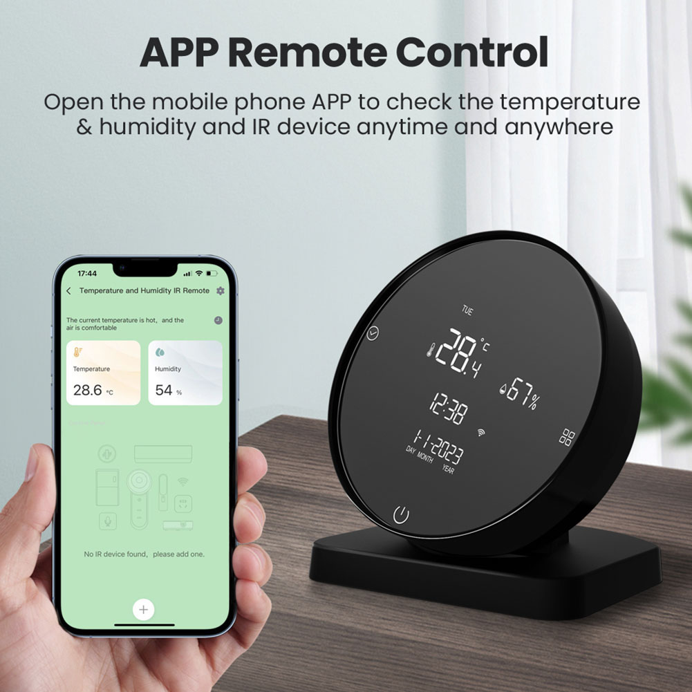 WiFi Tuya Smart Temperature Humidity Sensor Work with Alexa Google Home IR Remote Control Hygrometer Thermometer