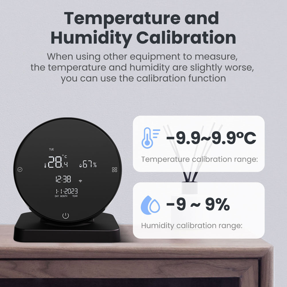 WiFi Tuya Smart Temperature Humidity Sensor Work with Alexa Google Home IR Remote Control Hygrometer Thermometer